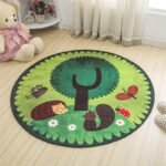 Lovely Cartoon Animals Soft Round Decorative Carpet