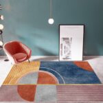 Soft Geometric Carpet for Bedroom